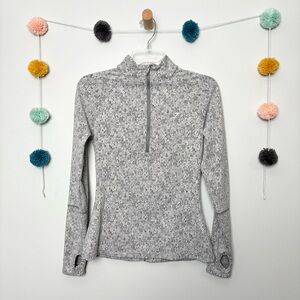 🌟Gymshark Gray Fleur Texture Half Zip Pullover